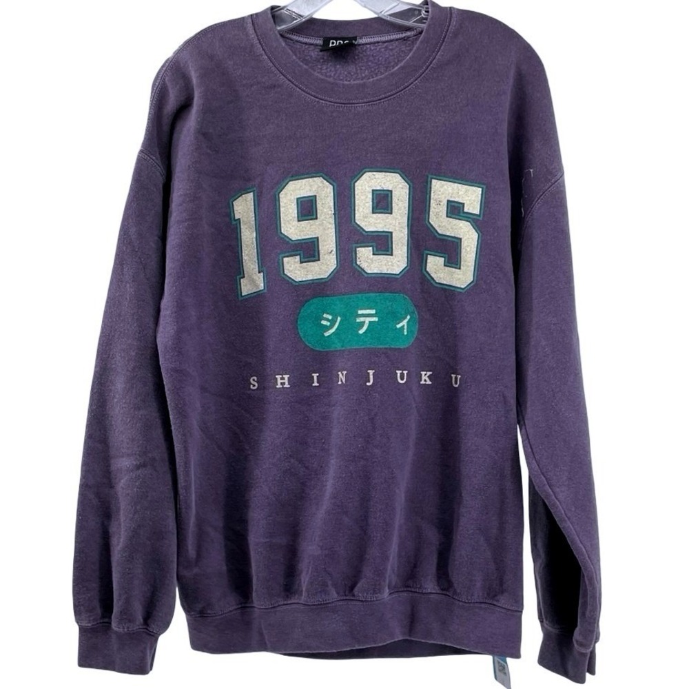 BDG Women's Sweatshirt Graphic Shinjuku Purple Cotton Blend Small